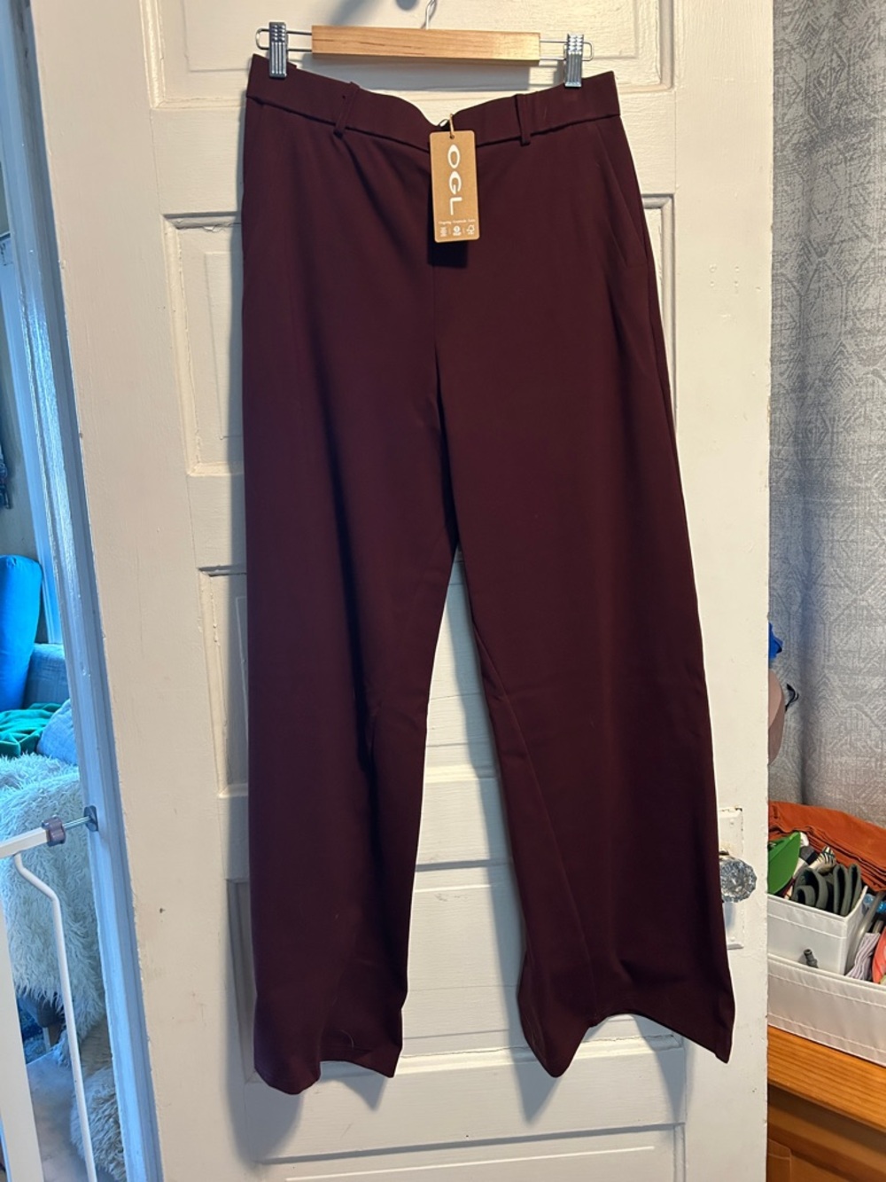OGL Wide-Leg Burgundy Trousers
